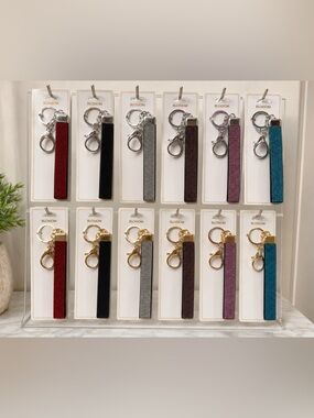 Bundle of 12 Blossom Rhinestone Strap Keychain/ wristlets